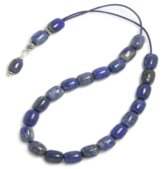 bron:  http://www.culturetaste.com/Worry-Beads-Komboloi-Lapis-Lazuli-Gemstone-Barrel-p1178.html 